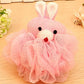 Cartoon Bath Pouf Puff Mesh Bath Sponges With Stuffed Animal Loofah (4 Pack) Rabbit,Bear,Duck,Frog Design