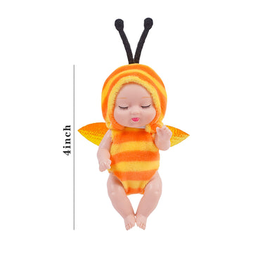 Onest 12 Sets 4 Inch Dolls Cute Baby Dolls Include 12 Pieces Baby Mini Dolls Mini Baby Sleeping Dolls, 12 Sets Handmade Animal Doll Clothes