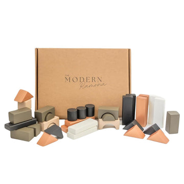 Wooden Building Blocks For Toddlers - Kids Stacking Blocks | 46 Pieces Wooden Blocks | Assorted Shapes Toddler Blocks | Toddler