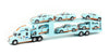 Kitmeer 1/50 Diecast Truck Toy Car Model Removable Transport Container Lorry Vehicle With Light Pull Back Toy Boys (Yello&Blue)