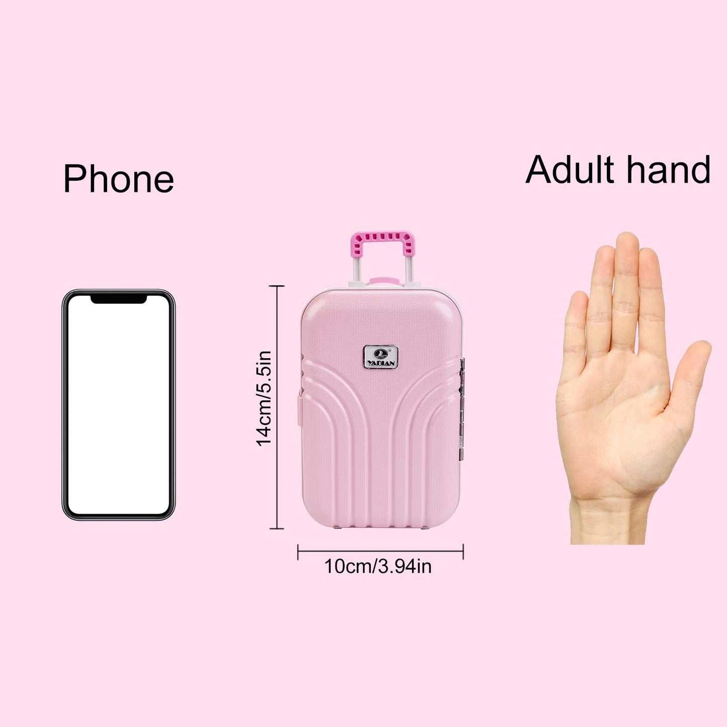 Doll Accessories Carry On Suitcase For Doll Suitcase Luggage Mini Travel Suitcase For 18 Inch Girl Doll Travel Gear Mini Trolley