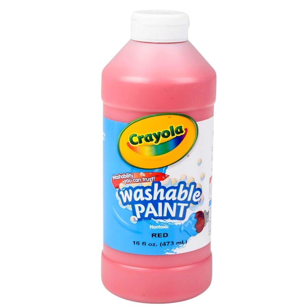 Crayola Washable Paint for Kids, Red Kids Paint, 16 Ounce Squeeze Bottle