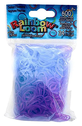 Rainbow Loom Solar Neptune Bands - 600 Multicolor Rubber Bands & 24 C-Clips, Color Changing, Model WRAP-FBA-B0215