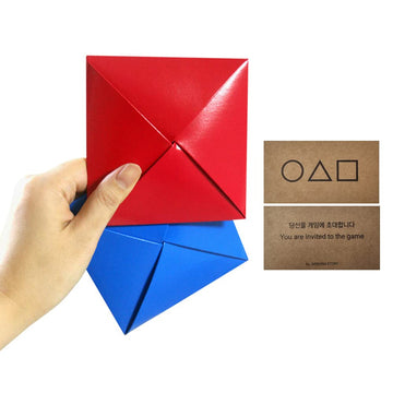 Gashina Story Ddakji(Ttakji) Game 4 Set + Sticker + Invitation Card From The Tv Series Korean Traditional Game- Old-Fashioned Ga