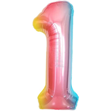 Katchon, Giant 40 Inch, Rainbow Number 1 Balloons - Number One Balloon For First Birthday | Foil Rainbow 1 Balloon For First Birthday | Rainbow 1 Year Old Balloon | First Birthday Decorations For Girl