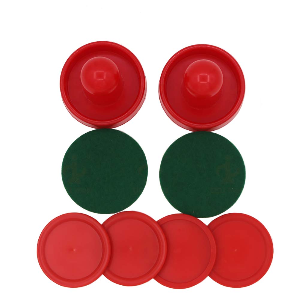 Cchude 2 Pcs Red Air Hockey Pushers And Air Hockey Pucks Great Goal Handles Paddles Replacement Accessories For Game Tables