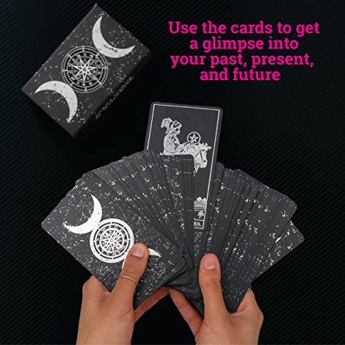 Prophet Silver Foil Tarot Cards Deck,78 Original Tarot Cards Fortune Telling Game with Guide Book for Beginners,Tarot Cards Stan