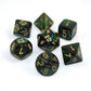 chessex Manufacturing 27415 Jade Scarab With gold Numbering Dice Set Of 7