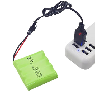 PUOO 2PCS 4.8V 2800mAh AA Rechargeable Batteries with USB Charging Cable for SY-E511 RC Excavator & TD141 Remote Control Cars