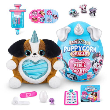 Rainbocorns Puppycorn Rescue (Shepherd) By Zuru, Collectible Plush, Stuffed Animal Girl Toys, Surprise Egg, Stickers, Syringe Slime, Ages 3+ For Girls, Children