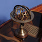 Old Modern Handicrafts Armillary Sphere On Wood Base - Handcrafted Brass, Antique Finish, Perfect For Nautical Collections And Astronomy Enthusiasts - 7.0L X 7.0W X 11.5H Inches