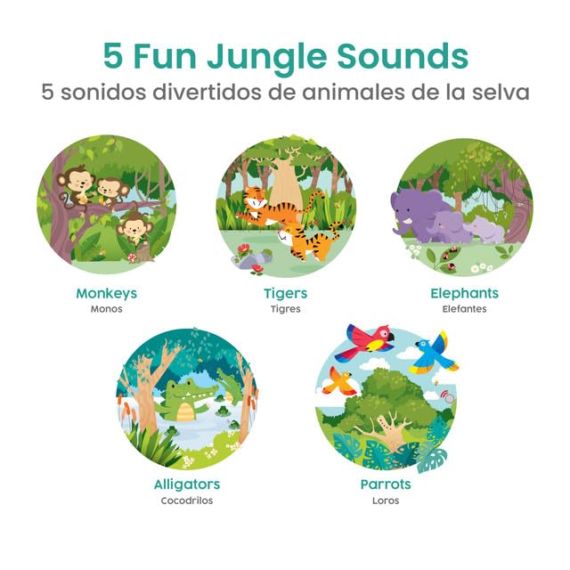 Binibi Spanish Books For Babies & Toddlers 1-3 La Selva Bilingual Sound Book With Jungle Animal Sounds | Bilingual Children'S Book | Support Spanish Learning For Kids | Libro En Español Para Bebés