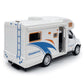 Mini Toy Camper RV Motorhome Toys for Boys Pull Back Diecast Model Car Recreational Vehicle Adventure with Furniture Roof and Si