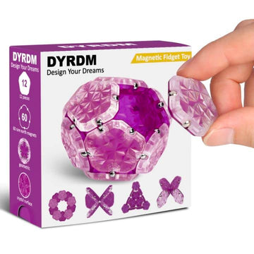 Dyrdm Magnetic Fidget Sphere 12 Pcs Magnetic Pentagons Magnet Sphere Fidget Toys Magnetic Building Blocks Stress Relief Desk Toys For Adults Purple