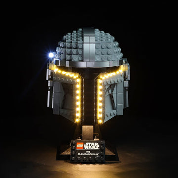 [Only Light Kit Included] Led Light Kit For The Mandalorian Helmet, Lighting Set Designed For Lego 75328 Building Blocks Model
