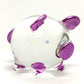 Sansukjai Pig Miniature Figurines Animals Hand Painted Blown Glass Art Collectible Gift Decorate, V1 (Clear Purple)