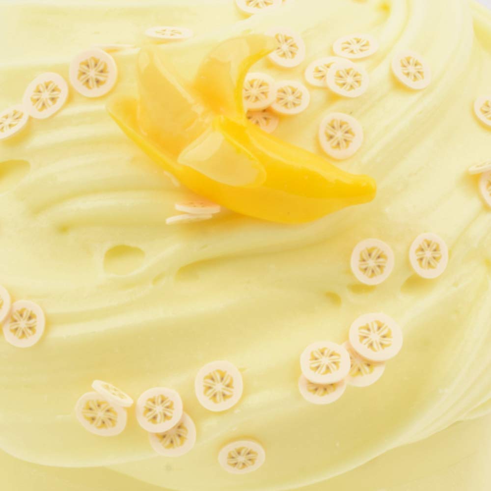 Banana Yellow Butter Slime 7OZ with Slices  200ML Scented Premade Butter Slime for Kids Party Favors Non Sticky Stretchy DIY Toys for Girls Boys