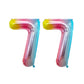 Goer Rainbow Foil Balloons Number 7,Huge Number Balloons For 7Th Birthday Party Supplies Anniversary Decorations (3 Pcs,42 Inch,32 Inch,16Inch)