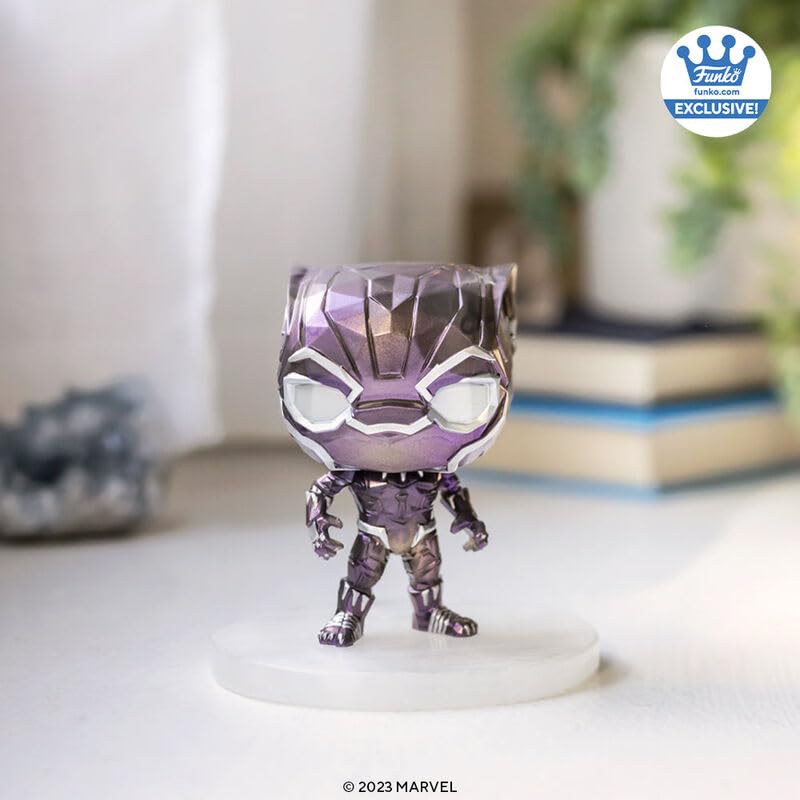 Funko Pop Black Panther #1187 Exclusive Vinyl Figure with Protector, 3.75 inches, Silver