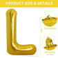 Toniful 40 Inch Large Gold Letter L Balloons Helium Balloons,Foil Mylar Big Balloons For Birthday Party Anniversary Supplies Dec