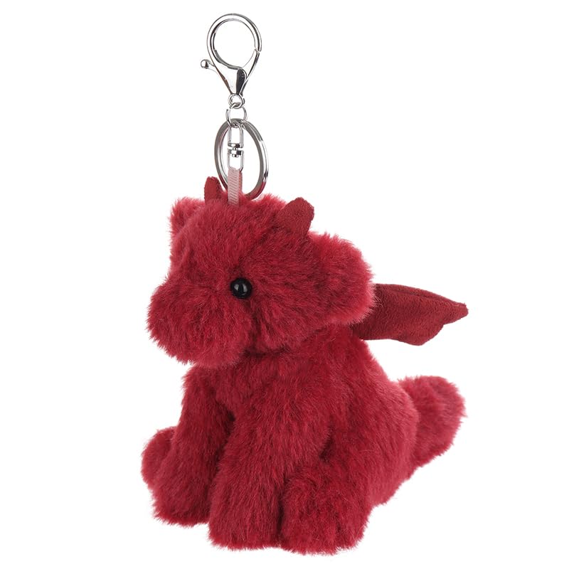 Apricot Lamb Cute Toys Plush Red Dragon Dinosaur Stuffed Animal Soft Keychain For Kids Bag, Purse, Backpack, Handbag (Red Dragon，4.7 Inches)