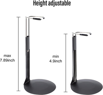 Upvolcora Black Adjustable Dolls Stands 2 Pack Display Holder, 8'' To 12'' Dolls Or Action Figures Shelf, Waist Is 2 To 2.5 Inch