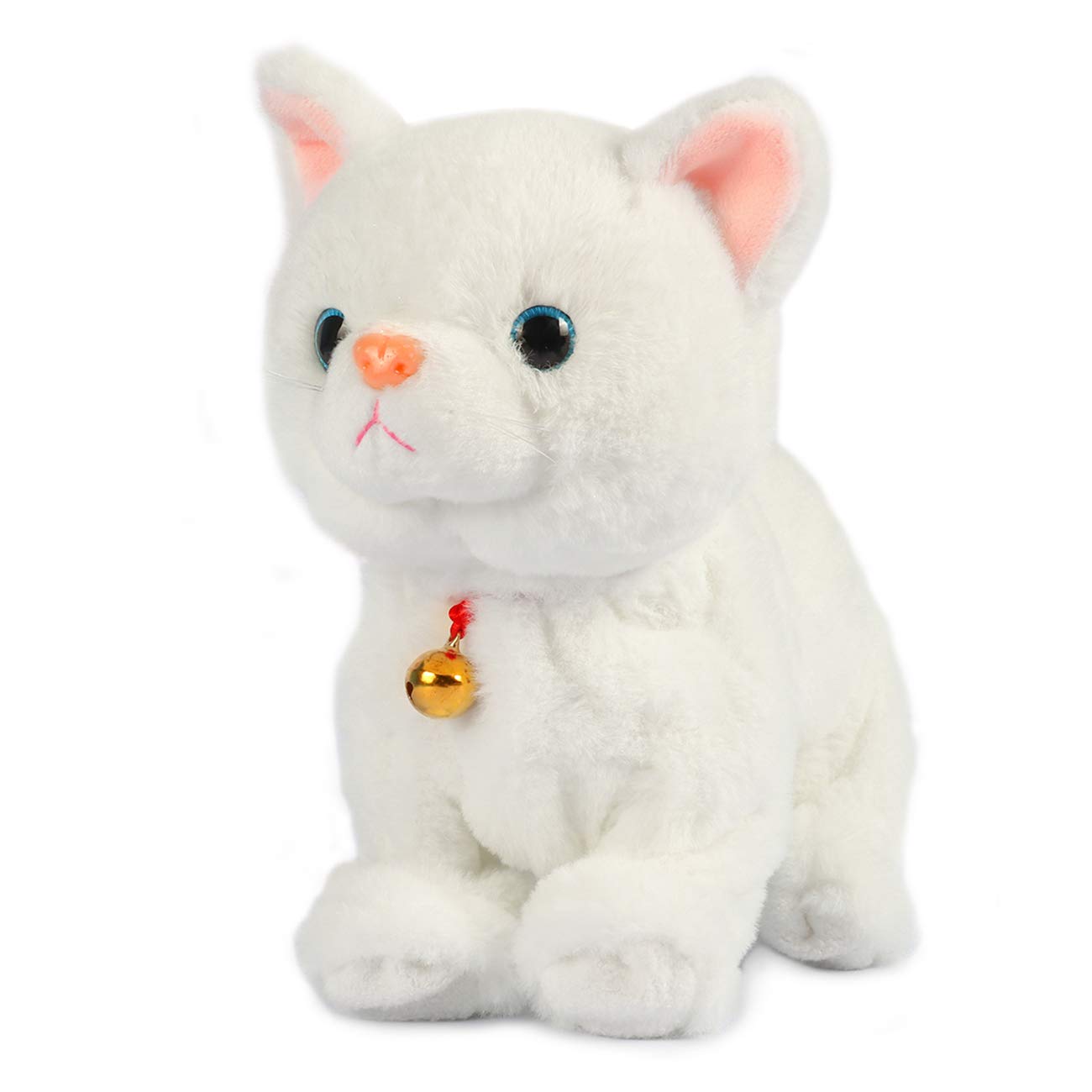 Smalody Interactive Plush Toys, Novelty Sound Control Electronic Cat Electronic Pets Robot Cat Gift For Children (White)