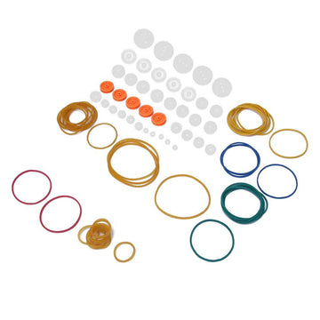 84PCS Plastic Gear Package Kit Belt Pulley Rubber Band Combination Set for Toy Motor Car Robot Various Gear Axle Belt Bushings