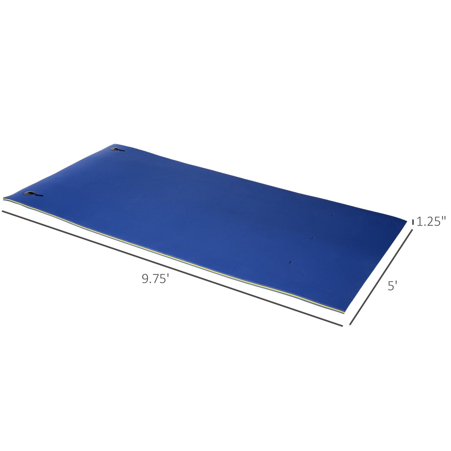 Homcom 10' X 5' Floating Mat, 3-Layer Swimming Pool Floating Water Mat Portable Foam Raft, Thick And Durable Water Activities Mat For Lake, Oceans, Blue