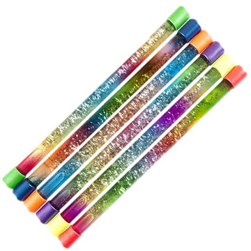 Ja-Ru Glitter Wand Girls Rainbow Baton Toy (12 Baton) 12 Inch Wand Baton Spiral Fidget Toys For Kids. Magic Twirling Glitter Sticks. Stress Relief. Classroom Decorations Bulk Party Favors. 2002-12P