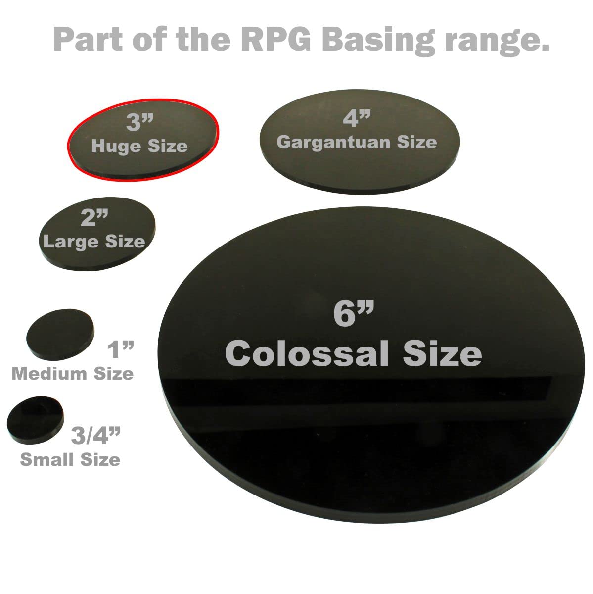 Litko Model Display Bases | 3 Inch Circular | 3 Inch Round | 76Mm | Rpg Huge Figure Size (3 Pack)