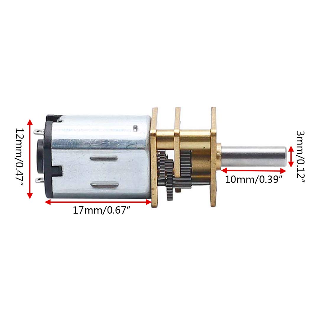 Augiimor 2PCS DC 6V 200RPM Speed Reduction Motor N20 3mm Shaft Mini Metal Gearwheel Gear Motor with Full Metal Gearbox Micro Mot