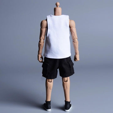 Meetoget 1/12 Scale Male Figure Doll Clothes Daily Sports Singlet Action Figure Relax PU002US,White