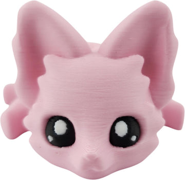 Cute Fox Desk Buddy, Articulated 3D Printed Fidget, 7.5 Inches, Authorized Seller (Pastel Pink)