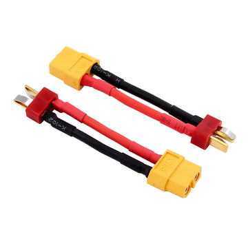 rflaueo 4pcs T-Plug Style to XT60 XT-60 Male Female RC Connector Adapter with 14awg 2inch Wire(E02-4)