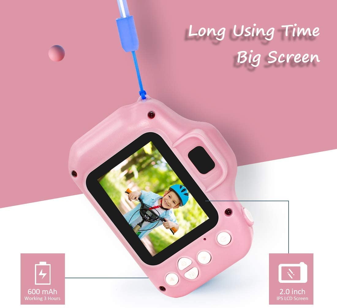 hyleton Kids Camera Christmas Birthday Gifts for Boys Girls Age 3-9, HD Video Cameras for Toddler, Toy for 3 4 5 6 7 8 Year Old