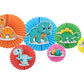 Atpata Funky Dinosaur Theme Happy Birthday Party Supplies Combo Kit For Unisex Dino Theme Decorations (Dinosaur Paper Fans)