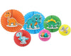 Atpata Funky Dinosaur Theme Happy Birthday Party Supplies Combo Kit For Unisex Dino Theme Decorations (Dinosaur Paper Fans)