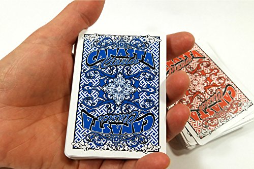 Canasta Clásico Playing Card Double Deck Set - Deluxe Edition 5 - Includes 2 Single Deck Of Cards That Show Point Values To Help Keep Score