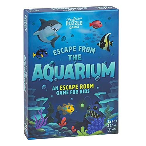 Professor PUZZLE Escape from The Aquarium Strategy Game for 1-6 Players, Ages 8-11, Multicoloured, Cardstock, Model PROES7927