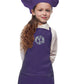 Monogrammed Purple Kids Apron With Chef Hat, Poly/Cotton Twill Fabric (Extra Large)