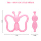 Baby Teething Toys, Butterfly Design Teether Pain Relief Toy For Newborn Babies, Freezer Safe Neutral Shower Gift, Soft Textured