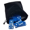 Marion Domino Double Six Blue Tiles - Jumbo Professional Size with Spinners in Elegant Black Velvet Bag