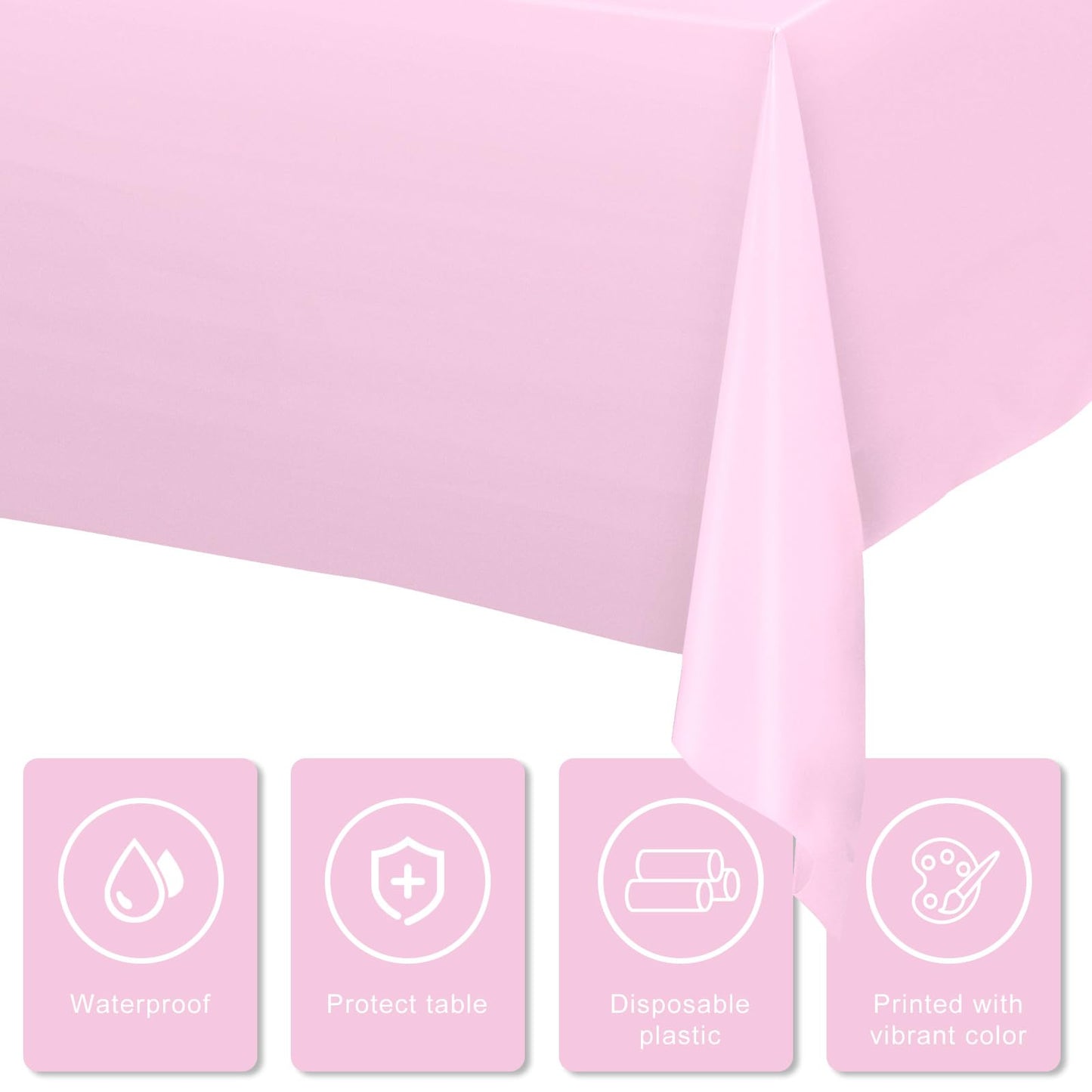 Moukeren 18 Pack Plastic Tablecloths Bulk 54 X 108 Inch Disposable Rectangle Table Covers Waterproof Party Table Cloths For Indo