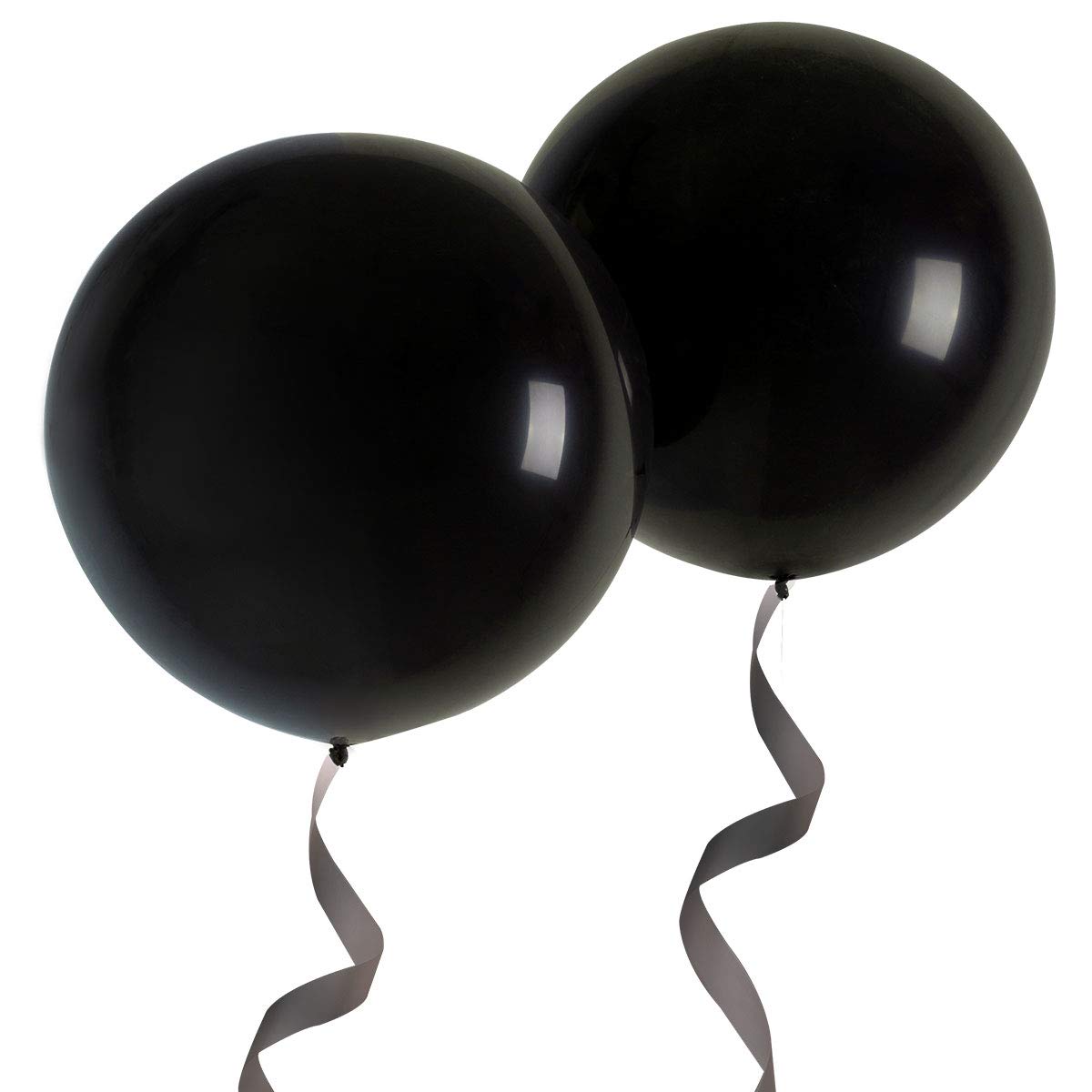 Oupking 36 Inch Giant Round Balloons 6 Packs Black Latex Balloons For Photo Shoot Wedding Baby Shower Birthday Party Decorations