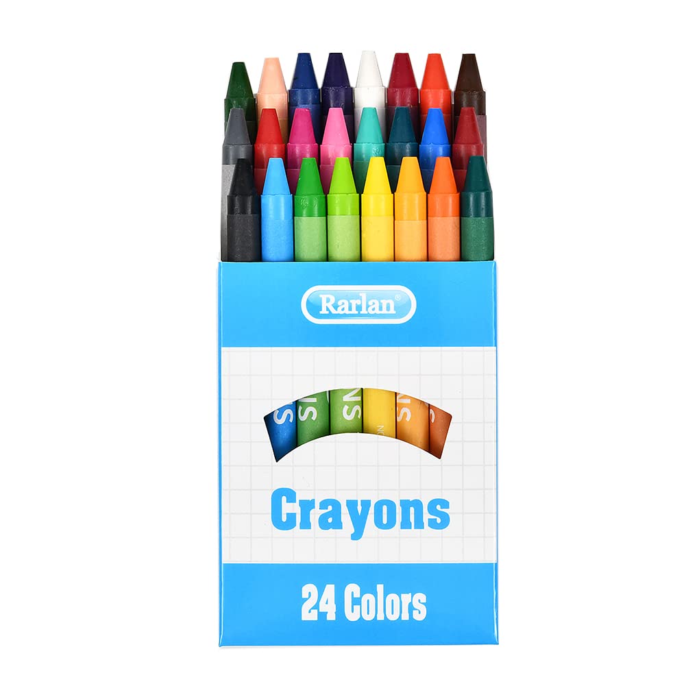 Rarlan Crayons Bulk - 30 Packs of 24 Assorted Colors, 720 Count Wax Crayons, Model RL-LB-24720