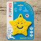 Poppies BPA-Free Silicone Suction Cup Teether - Sensory Bath Toy, Yellow, 1 Count