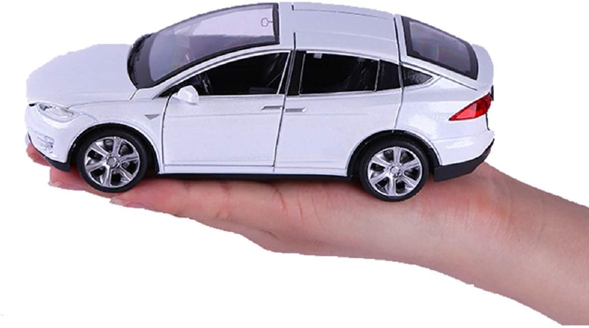 Gidoyi Toy Car Model X, Pull Back Car Toys Alloy Vehicles With Lights And Sound 1:32 Scale Model Car (White)