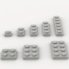 Classic Building Plate Assortment Pack, 100Pcs Light Gray Bulk Plates With 8 Size Building Plate Base Plate, Compatible With Leg