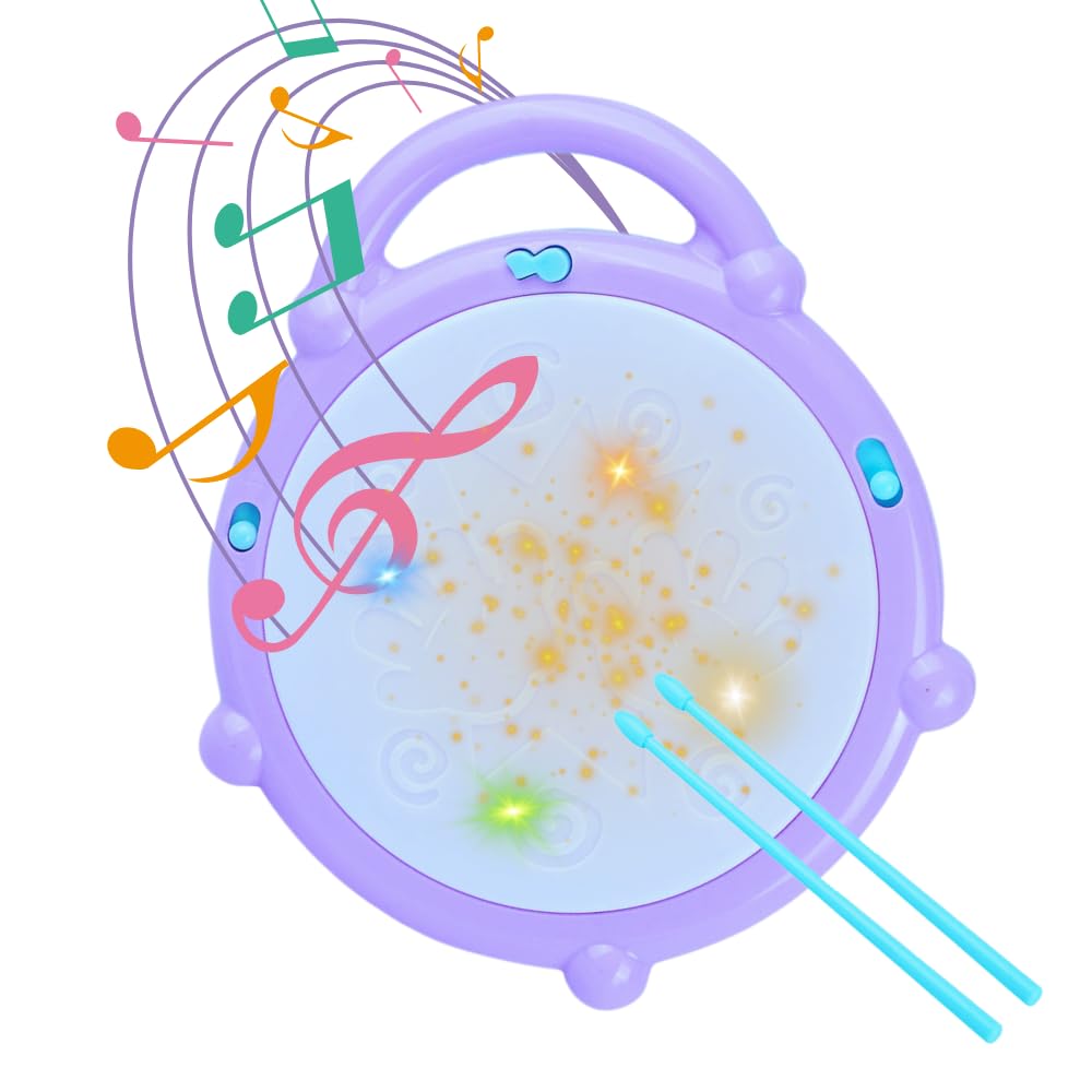 Estilo Musical Flash Drum With 3D Lights Music Baby Toy